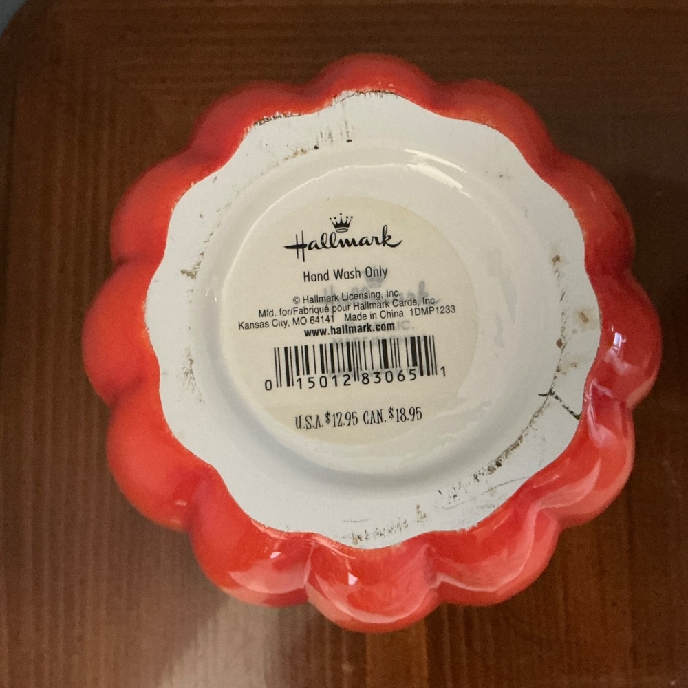 Hallmark Ceramic Jack-O’-lantern Pumpkin Dish With Lid - Picture 6 of 6